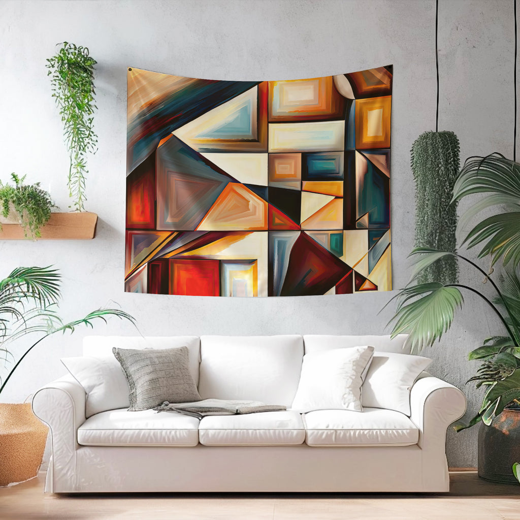 Geometric Abstract Tapestry (AB202304-010-04TP) - Main Image